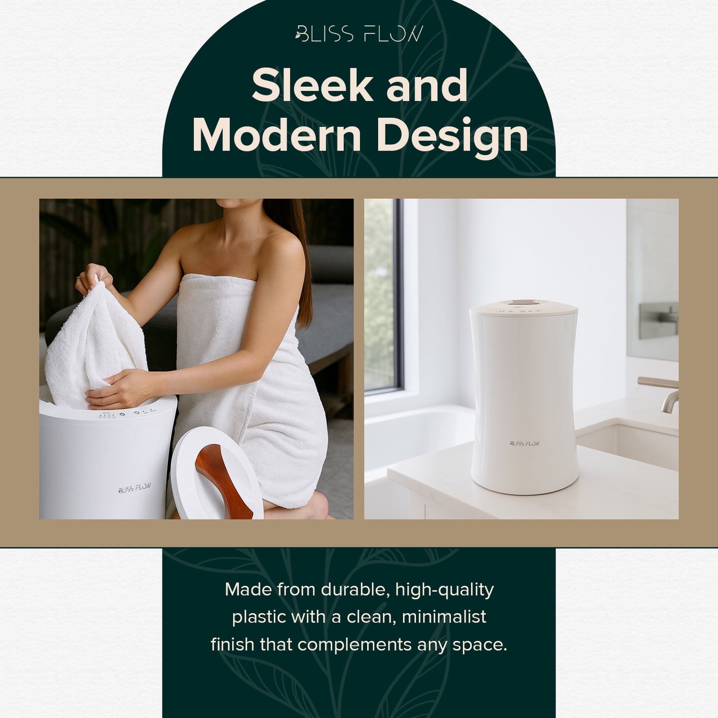 BlissFlow Large Towel Warmer Bucket – 22L, 400W Fast and Even Heating, 4–10 Hour Timer with Auto Shut-Off, Certified Safe for Home, Bathroom, Salon & Spa Use