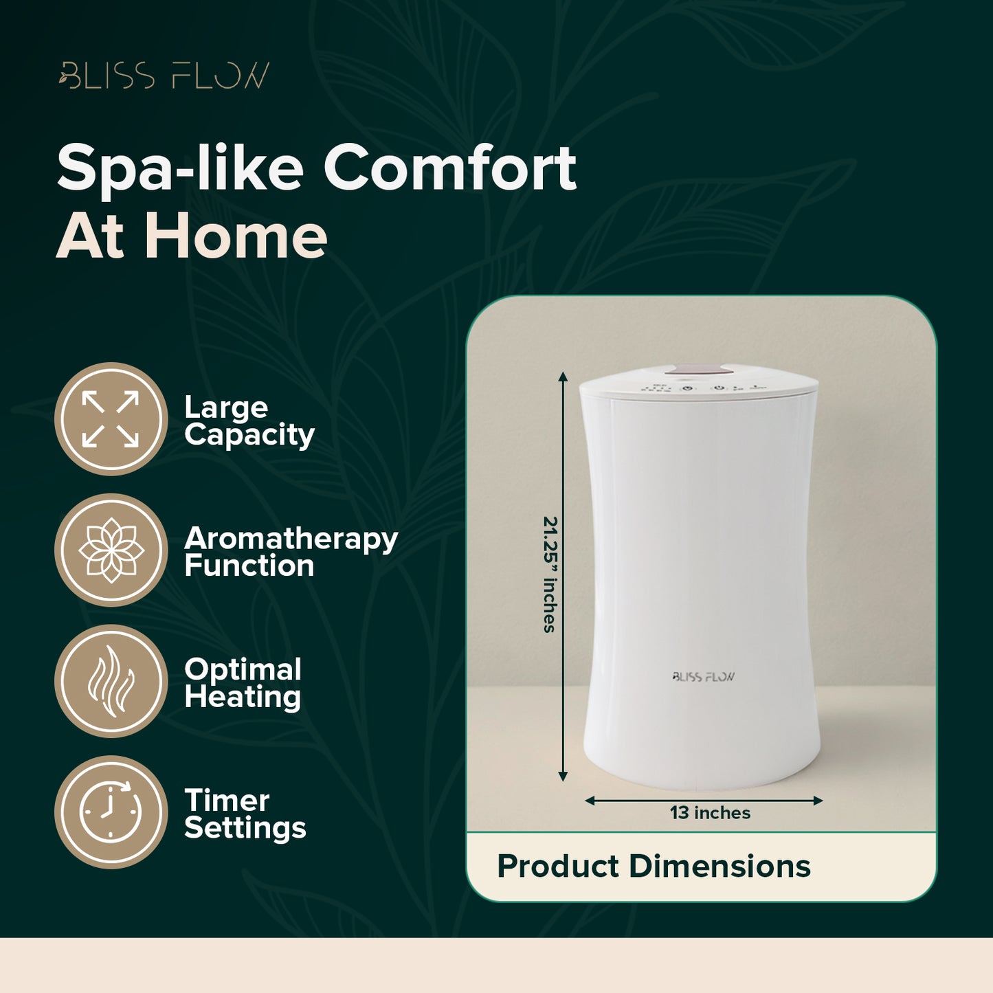 BlissFlow Large Towel Warmer Bucket – 22L, 400W Fast and Even Heating, 4–10 Hour Timer with Auto Shut-Off, Certified Safe for Home, Bathroom, Salon & Spa Use