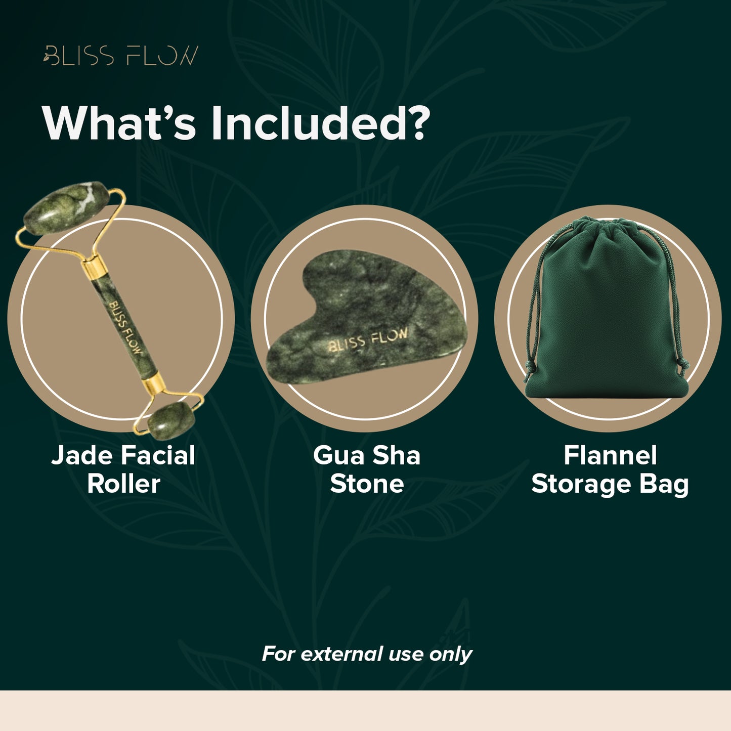 BlissFlow Jade Roller & Gua Sha Set – Natural Jade Face Roller for Puffiness, Wrinkles &
Lifting – Cooling Facial Massage Tool for Glowing Skin, Stress Relief & Skincare Absorption